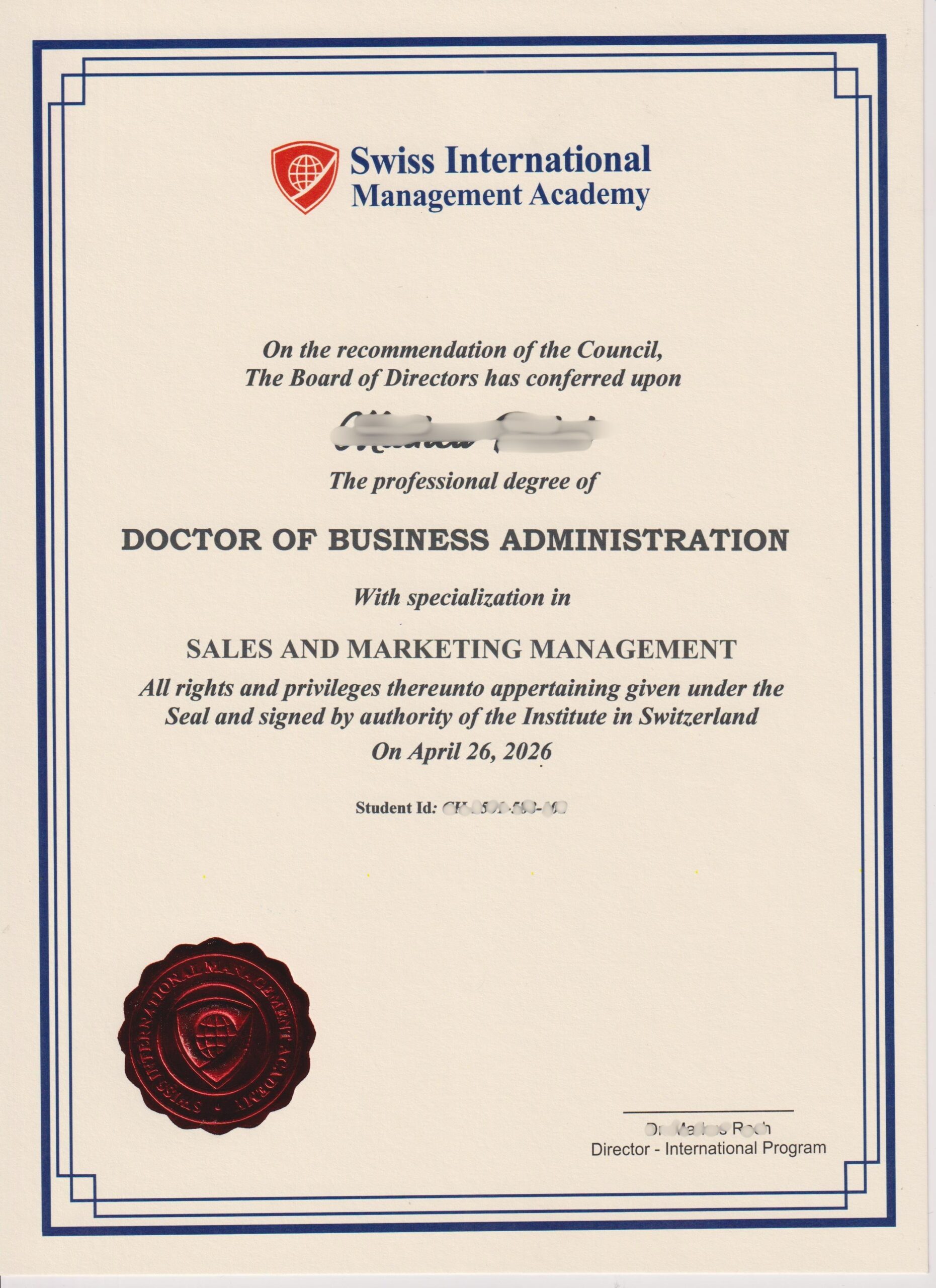 DBA Degree SIMA