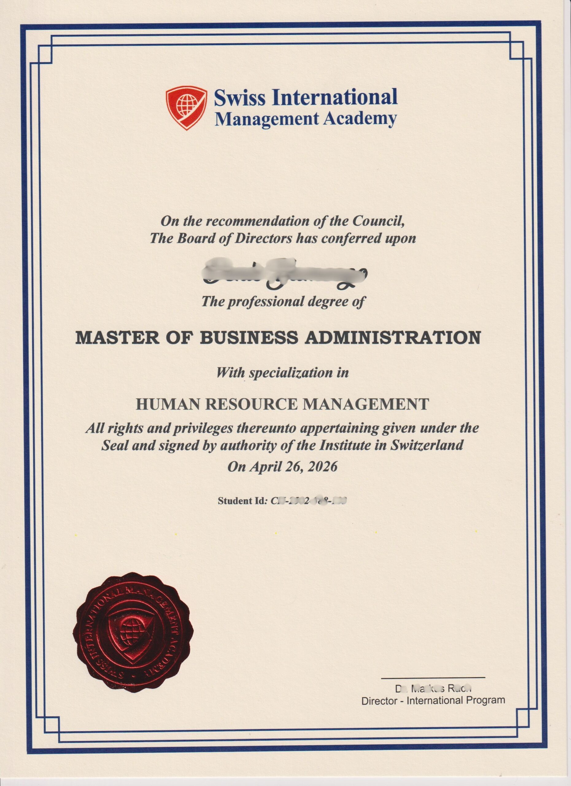 MBA Degree SIMA